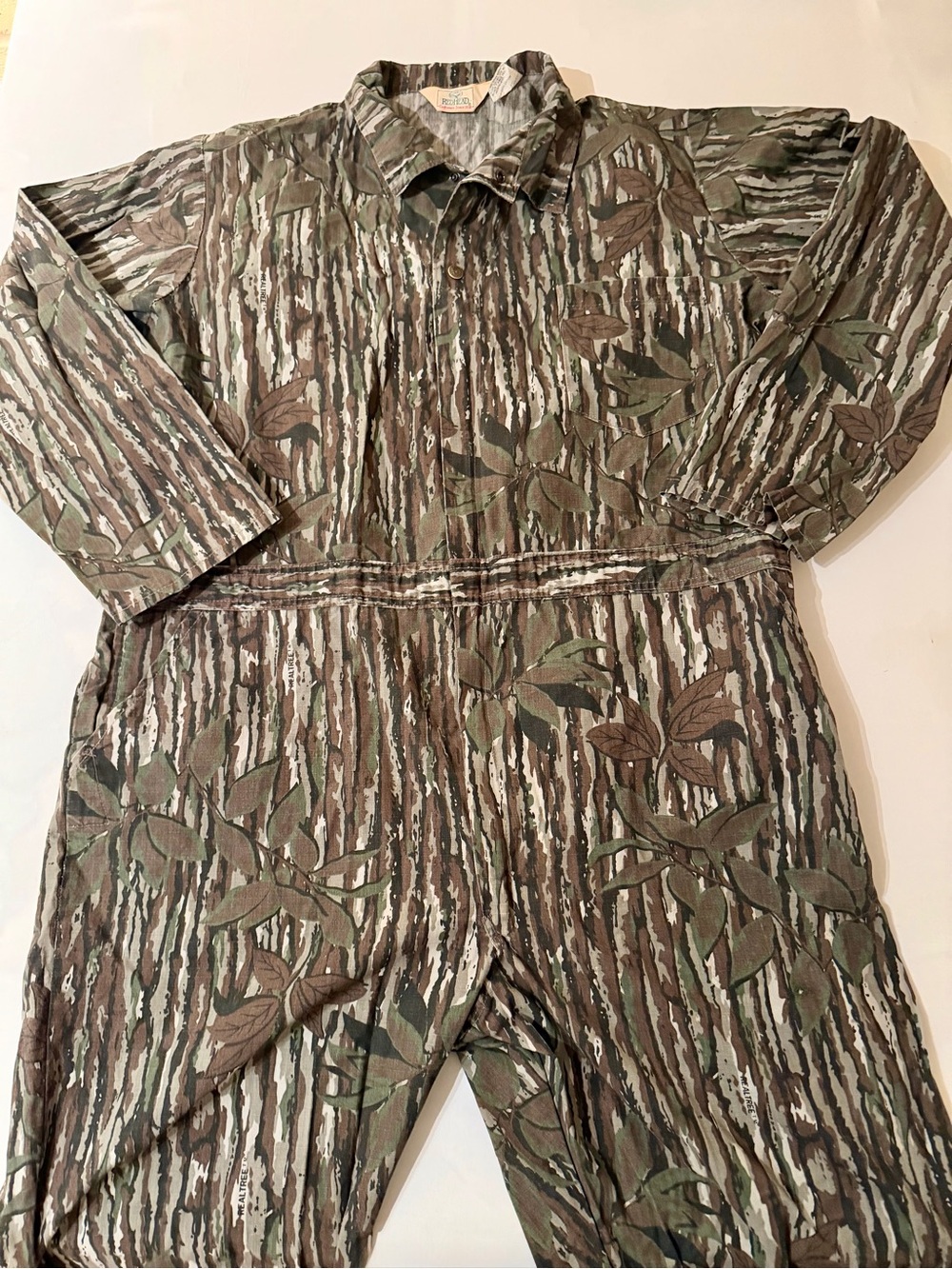 VTG 80s RedHead Original Camo Full Body Coveralls Hunting Outdoors USA 2XL 50-52